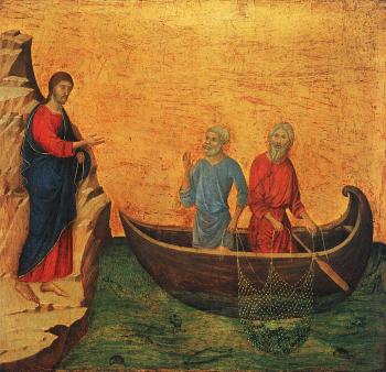 Duccio Di Buoninsegna : The Calling of the Apostles Peter and Andrew